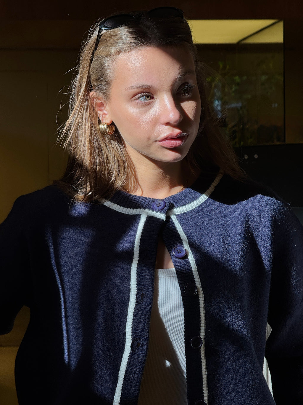 Navy Coastline Cardigan