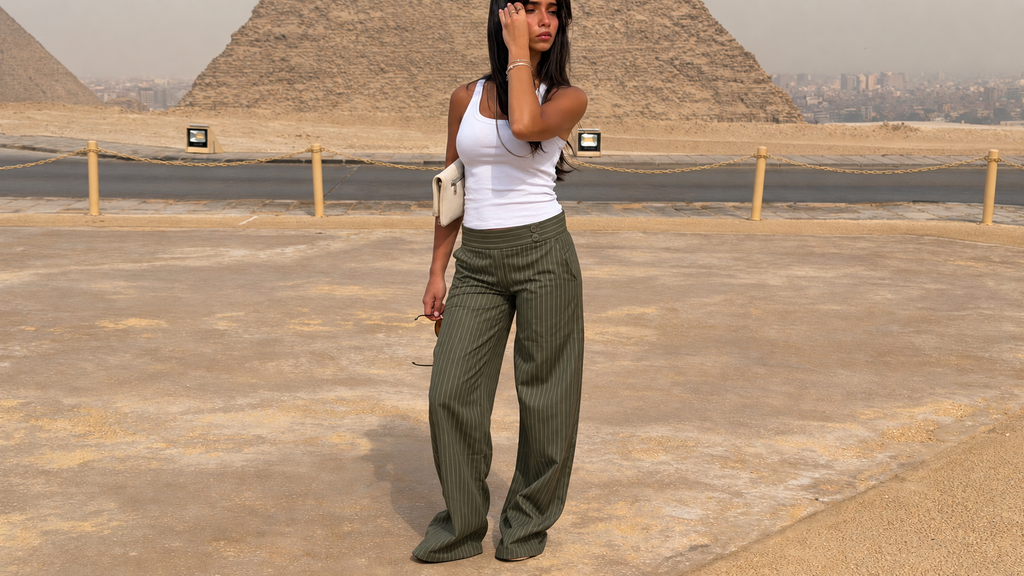 Olive Striped Contour Dune Pants
