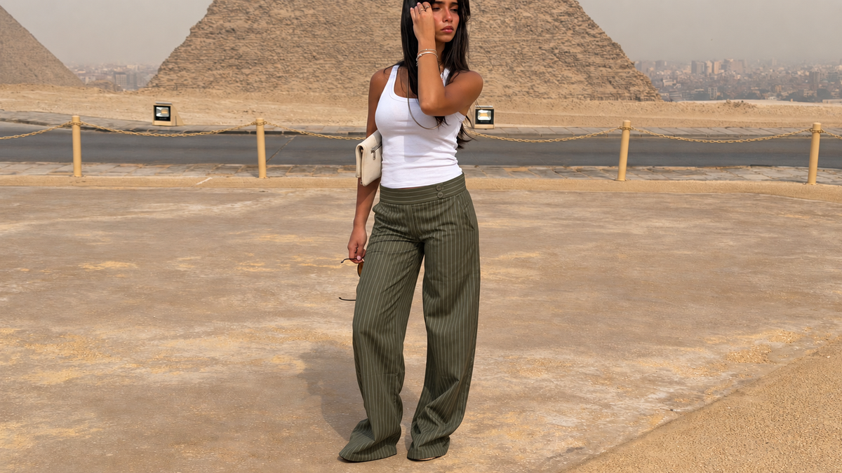 Olive Striped Contour Dune Pants